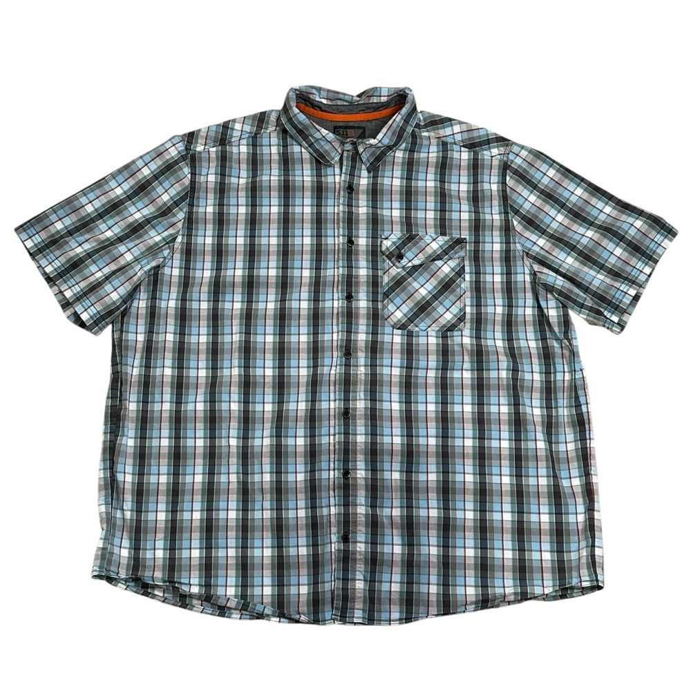 5.11 Tactical Men’s XL Blue Plaid Single Flex Covert Snap Button Shirt